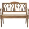 SAFAVIEH Home Collection – Benjamin Brown Solid Wood Accent Bench, Indoor Bench for Entryway, Bedroom or Living Room (AMH6500D)(Oak)