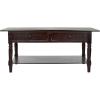 SAFAVIEH Home Collection – Boris Vintage Grey Coffee Table with Drawers & Shelf, Farmhouse Storage Coffee Table, Carved Detail Design (AMH5706A)(Dark Cherry)