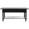 SAFAVIEH Home Collection – Boris Vintage Grey Coffee Table with Drawers & Shelf, Farmhouse Storage Coffee Table, Carved Detail Design (AMH5706A)(Distressed Black)