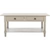 SAFAVIEH Home Collection – Boris Vintage Grey Coffee Table with Drawers & Shelf, Farmhouse Storage Coffee Table, Carved Detail Design (AMH5706A)(Vintage Grey)