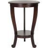 SAFAVIEH Home Collection – Mary Vintage Grey Pedestal End Table with Shelf, Classic Cabriole Design, Round Accent Table for Living Room or Bedroom (AMH5711A)(Dark Cherry)