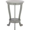 SAFAVIEH Home Collection – Mary Vintage Grey Pedestal End Table with Shelf, Classic Cabriole Design, Round Accent Table for Living Room or Bedroom (AMH5711A)(Robins Egg Blue)
