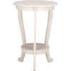 SAFAVIEH Home Collection – Mary Vintage Grey Pedestal End Table with Shelf, Classic Cabriole Design, Round Accent Table for Living Room or Bedroom (AMH5711A)(Ivory)