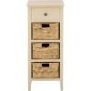 SAFAVIEH Home Collection – Michaela Vintage Grey Storage Unit with Woven Basket Drawers, British Colonial Farmhouse Accent Storage, Fully Assembled (AMH5744D)(Sand)