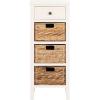 SAFAVIEH Home Collection – Michaela Vintage Grey Storage Unit with Woven Basket Drawers, British Colonial Farmhouse Accent Storage, Fully Assembled (AMH5744D)(Vintage White)