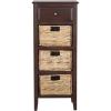 SAFAVIEH Home Collection – Michaela Vintage Grey Storage Unit with Woven Basket Drawers, British Colonial Farmhouse Accent Storage, Fully Assembled (AMH5744D)(Cherry)