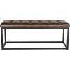 SAFAVIEH Home Collection – Reynolds Black Tufted Upholstered Accent Bench, Modern Parsons-Style Open Frame Bench with Brass Legs for Bedroom, Entryway or Living Room (FOX6225E)(Brown / Black)