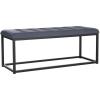 SAFAVIEH Home Collection – Reynolds Black Tufted Upholstered Accent Bench, Modern Parsons-Style Open Frame Bench with Brass Legs for Bedroom, Entryway or Living Room (FOX6225E)(Navy / Black)