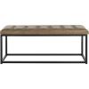 SAFAVIEH Home Collection – Reynolds Black Tufted Upholstered Accent Bench, Modern Parsons-Style Open Frame Bench with Brass Legs for Bedroom, Entryway or Living Room (FOX6225E)(Tan / Black)