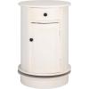 SAFAVIEH Home Collection – Tabitha Dark Cherry Round Swivel Storage End Table, Farmhouse Accent Table with Drawer & Cabinet, Fully Assembled (AMH5712D)(Ivory)