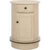 SAFAVIEH Home Collection – Tabitha Dark Cherry Round Swivel Storage End Table, Farmhouse Accent Table with Drawer & Cabinet, Fully Assembled (AMH5712D)(Sand)