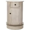 SAFAVIEH Home Collection – Tabitha Dark Cherry Round Swivel Storage End Table, Farmhouse Accent Table with Drawer & Cabinet, Fully Assembled (AMH5712D)(Vintage Grey)