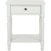 SAFAVIEH Home Collection – Tami Off-White Nightstand with Drawer & Shelf, Vintage Farmhouse Accent Table, Turned Leg Design (AMH6604A)(Off White)