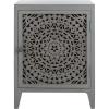 SAFAVIEH Home Collection – Thea Brown Carved Mandala 1-Door Storage Nightstand, Fully Assembled, Boho Accent Side Table (NST5300A)(Grey Walnut)