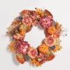 SAFAVIEH Home Collection 28-inch Decorative Artificial Peony & Pumpkin Wreath with Pine Cones (Fully Assembled)