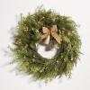 SAFAVIEH Home Collection 31-inch Decorative Artificial Berry & Pine Cone Wreath with Bow (Fully Assembled)(Green)