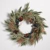 SAFAVIEH Home Collection 31-inch Decorative Artificial Berry & Pine Cone Wreath with Bow (Fully Assembled)(Green/Blue)