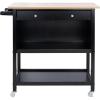 SAFAVIEH Home Collection Daley Natural/White 1-Drawer 2-Shelf Storage Dining Room Trolley Kitchen Cart with Wheels KCH1402B(Natural/Matte Black)