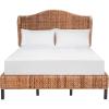 SAFAVIEH Home Collection Finola Coastal Braided Rattan Legs Queen Size Bed BED8002A-Q, Natural/Espresso(Brown / Espresso)
