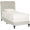 SAFAVIEH Home Collection Hathaway Taupe & Rustic Oak Bed, Queen(Light Grey)