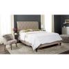 SAFAVIEH Home Collection Hathaway Taupe & Rustic Oak Bed, Queen(Taupe)