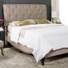 SAFAVIEH Home Collection Hathaway Taupe & Rustic Oak Bed, Queen(Taupe/Rustic Oak)