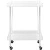SAFAVIEH Home Collection Healy White Kitchen Cart, Clear