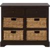 SAFAVIEH Home Collection Herman White Wash 6-Drawer Wicker Basket Storage Unit, Fully Assembled (AMH5702G)(Dark Chocolate)