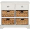 SAFAVIEH Home Collection Herman White Wash 6-Drawer Wicker Basket Storage Unit, Fully Assembled (AMH5702G)(Distressed Cream)