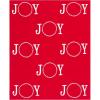SAFAVIEH Home Collection Joy to The World Red/White 50 x 60-inch Holiday Decorative Throw Blanket