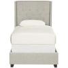 SAFAVIEH Home Collection Winslet Light Grey & Espresso Bed, Full(Light Grey)