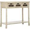 Safavieh American Homes Collection Autumn Vintage Cream 3-Drawer Console Table(Vintage Cream)
