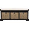 Safavieh American Homes Collection Lonan Grey and White Wicker Storage Bench(Black)