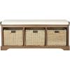 Safavieh American Homes Collection Lonan Grey and White Wicker Storage Bench(Brown)