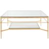 Safavieh American Homes Collection Mieka Gold Leaf Glass Couture Cocktail Table(Gold/Glass)