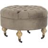 Safavieh Clara Round Ottoman(Mushroom)