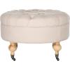 Safavieh Clara Round Ottoman(Taupe)