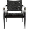 Safavieh Couture Dilan Brown and Black Woven Leather Safari Chair(Black / Black)