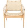 Safavieh Couture Dilan Brown and Black Woven Leather Safari Chair(White)