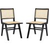 Safavieh Couture Hattie 19-inch Black and Natural Rattan Dining Chair (Set of 2)(Black / Natural)