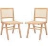 Safavieh Couture Hattie 19-inch Black and Natural Rattan Dining Chair (Set of 2)(Natural)