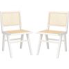 Safavieh Couture Hattie 19-inch Black and Natural Rattan Dining Chair (Set of 2)(White / Natural)