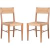 Safavieh Couture Home Collection Cody Black/Natural Rattan Living Room Dining Accent Chair (Fully Assembled) -Set of 2 SFV4104A-SET2(Natural)