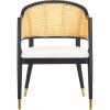 Safavieh Couture Home Collection Rogue Natural Rattan Living Room Dining Accent Chair (Fully Assembled) SFV4106B(Black / Natural)