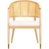 Safavieh Couture Home Collection Rogue Natural Rattan Living Room Dining Accent Chair (Fully Assembled) SFV4106B(Natural)