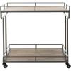 Safavieh Dawson Bar Cart, Rustic Oak/White(Rustic Oak / Gunmetal)