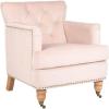 Safavieh Home Colin Blush Pink Velvet and White Washed Tufted Club Chair(Blush / White Washed)