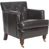 Safavieh Home Colin Blush Pink Velvet and White Washed Tufted Club Chair(Brown / Leather)