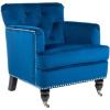 Safavieh Home Colin Blush Pink Velvet and White Washed Tufted Club Chair(Navy / Espresso)