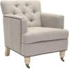 Safavieh Home Colin Blush Pink Velvet and White Washed Tufted Club Chair(Stone / Grey)